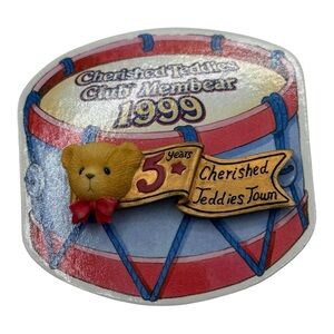 1999 Enesco Cherished Teddies Club Membear Pin – 5 Years Cherished Teddies Town
